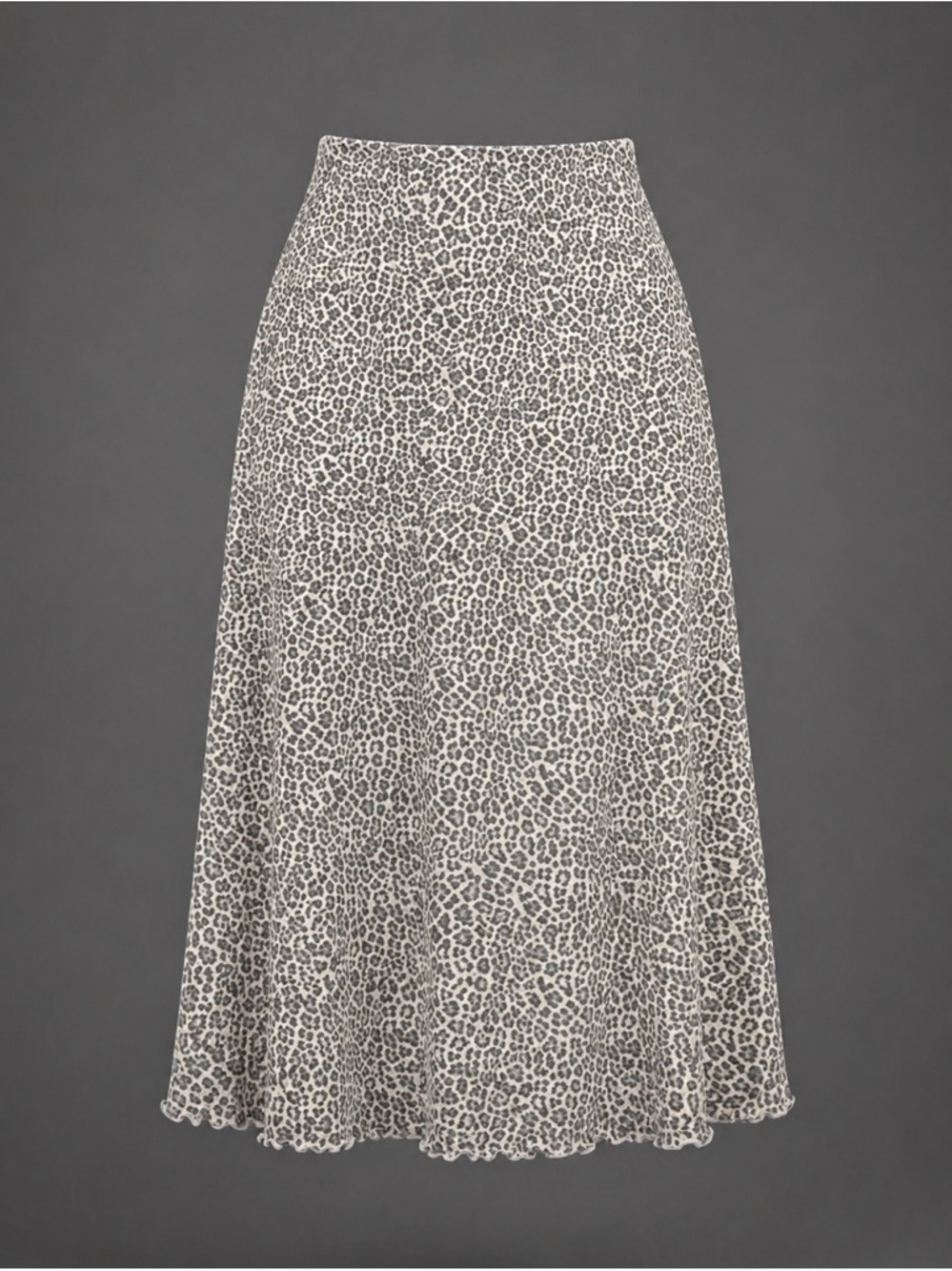 Grace Leopard-Print Midi Skirt - Black & White womens size large